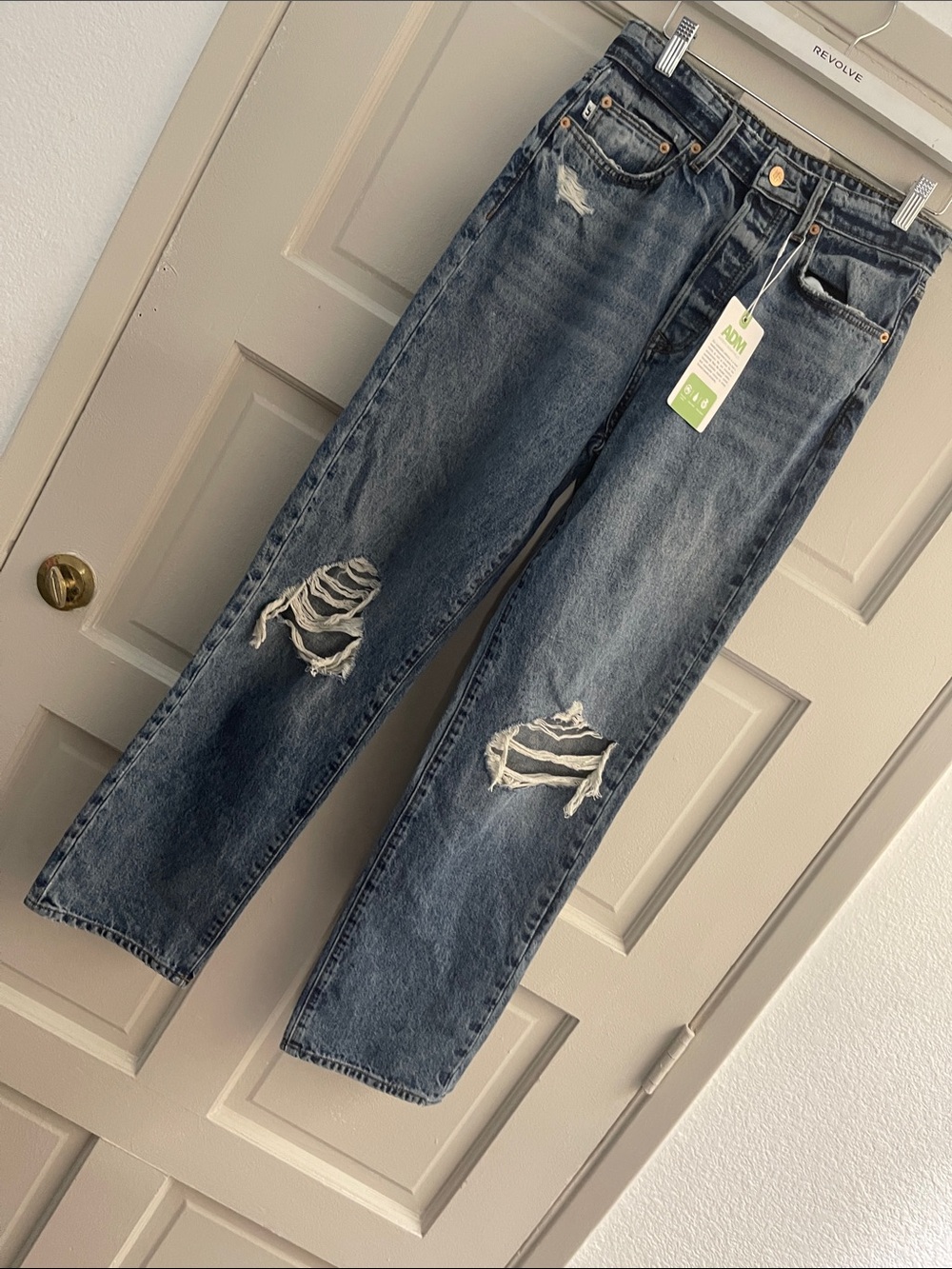 Lovers + Friends Relaxed Distressed Blue Jeans